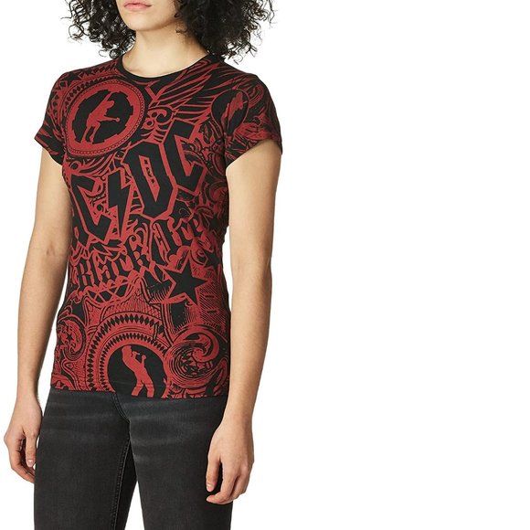 AC/DC Girls Got Rhythm Liquid Blue Allover metal rock Official Tee L NWT - Picture 1 of 3